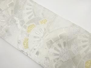 雲に片輪車模様織出し袋帯